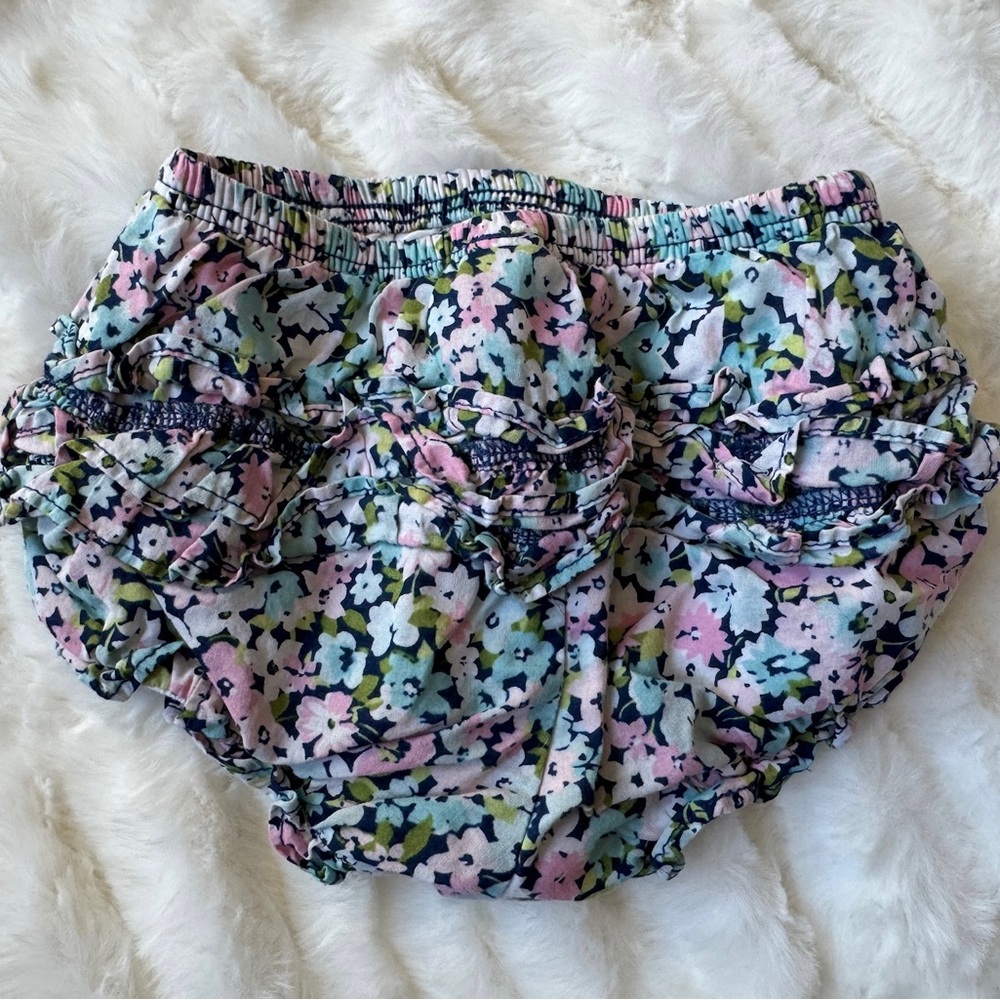 Janie and Jack Floral Ruffle Bloomers - Pink, Blue, Green